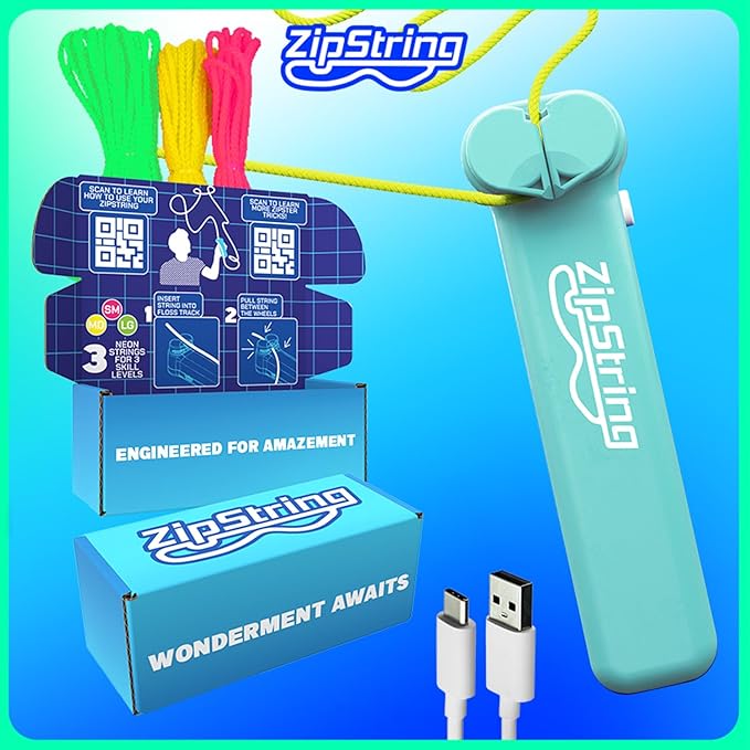 Original - As Seen on Shark Tank - Classic Rope Launcher Toy, Perfect for Kids & Adults - Fly a String Loop in The Air for Endless Tricks & Fun, Wonderment Awaits, Aesthetic Aqua