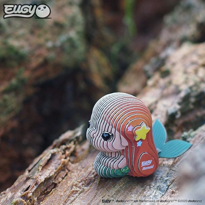 Eugy Mermaid 3D Puzzle, 25 Piece Eco-Friendly Educational Toy Puzzles for Boys, Girls & Kids Ages 6+