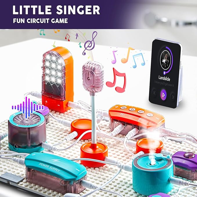 VATOS Science Circuit for Kids, 53PCS DIY Electronics Exploration Kit with 150+ Projects, Physics Science Experiments Circuit Board Kit, School Family STEM Educational Toy Gift for Boys Girls Ages 6+