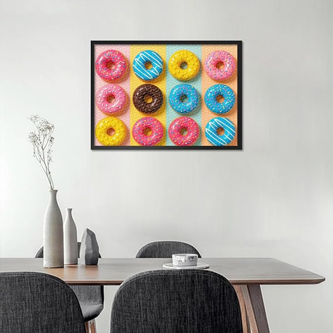 Adult Puzzles 1000 Pieces - Vibrant Donuts & Dessert Collection, Jigsaw Puzzle for Adults with Colorful Treats Art, 1000-Piece Puzzle Board - 27.5x19.7 in
