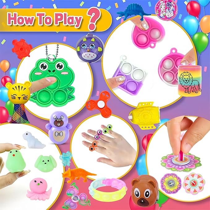 212-Pack Assorted Party Favors Gift Toy Set for Boys Girls, Novelty Items for Events, Prize Drawings, Carnival Favors, Surprise Bag Fillers, Celebration Supplies Class Gift for 3 Years and Above
