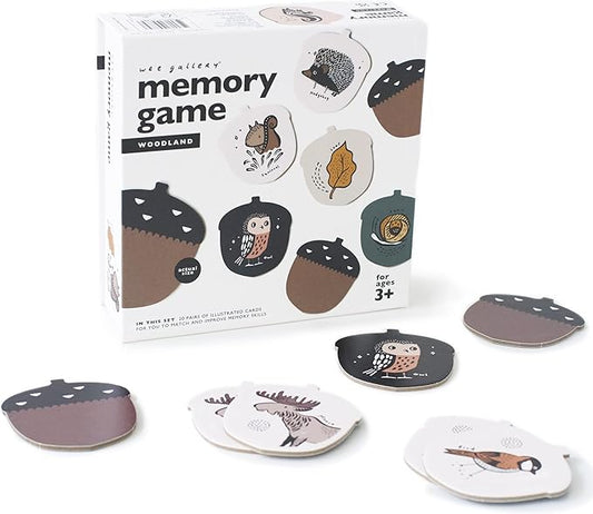 Wee Gallery Memory Game - Woodland Animals and Plants - Brain Building Matching Activity - Animal Recognition, Motor Skills, Creative Play, and Problem Solving for Children
