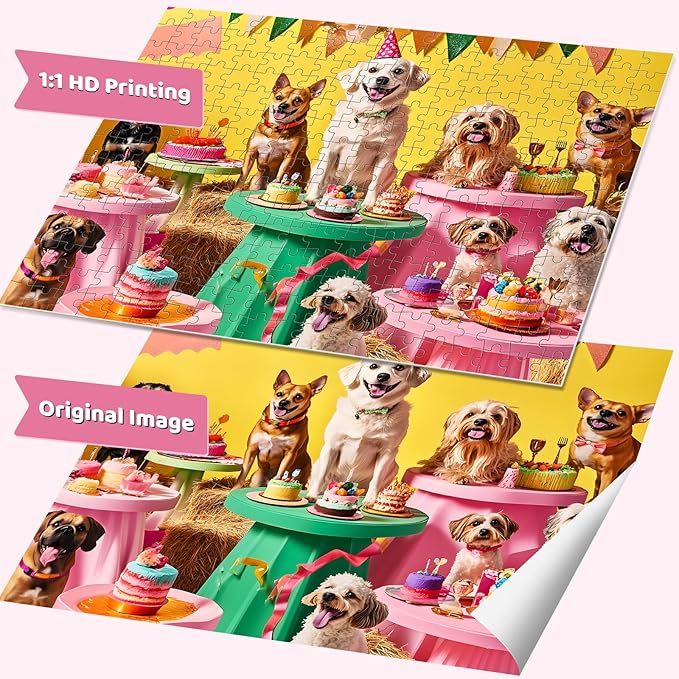 300 Piece Puzzles for Adults,Jigsaw Puzzles 300 Pieces for Kids Ages 8-10 10-12 Dog Puzzles Animal Pet Lover Adult Jigsaw Puzzle Games Family Entertainment Gift Toy 20.5x15in