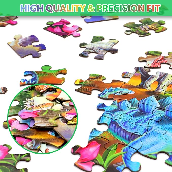 Puzzles for Kids Ages 4-8, 6-8, 8-10, Jigsaw Puzzles 100 Piece Big Dinosaur Floor Puzzle for Kids Children Educational Toys for Little Boys and Girls