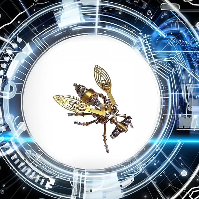 Steampunk Metal Insect Bug Sculpture Mechanical Insect Clockwork 3D Steampunk Metal Puzzle Kits for Adults (Drosophila melanogaster)