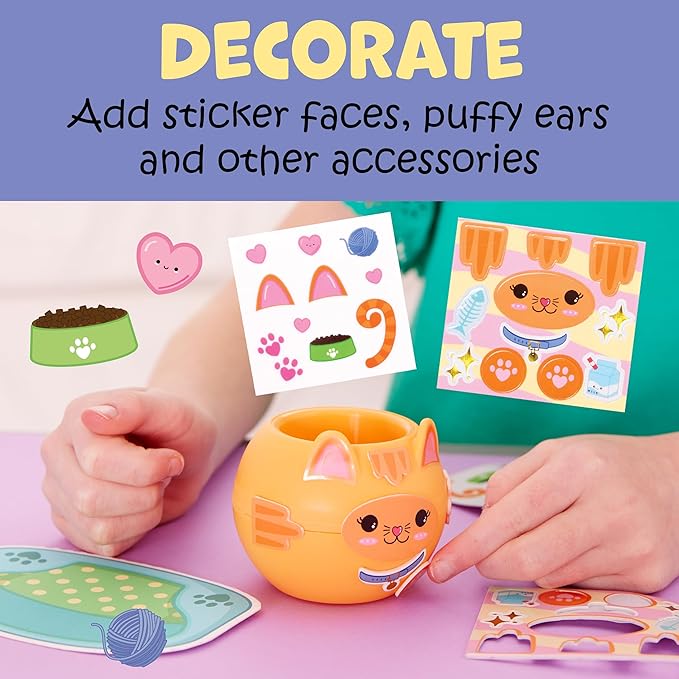 Creativity for Kids: Plant-A-Pet Kitty - Arts and Crafts Kit, Gifts for Girls and Stocking Stuffers, Boy and Girl Toys, Chia Seed Plant Pet (Ages 6+)