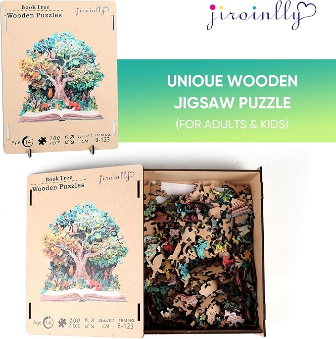 Wooden Puzzles for Adults 500 Pieces, Tree of Life Wooden Jigsaw Puzzles, Unique Shaped Puzzle Gift for Adults and Kids on Birthday, Challenging Family Puzzle Games(16.5“*16.6")
