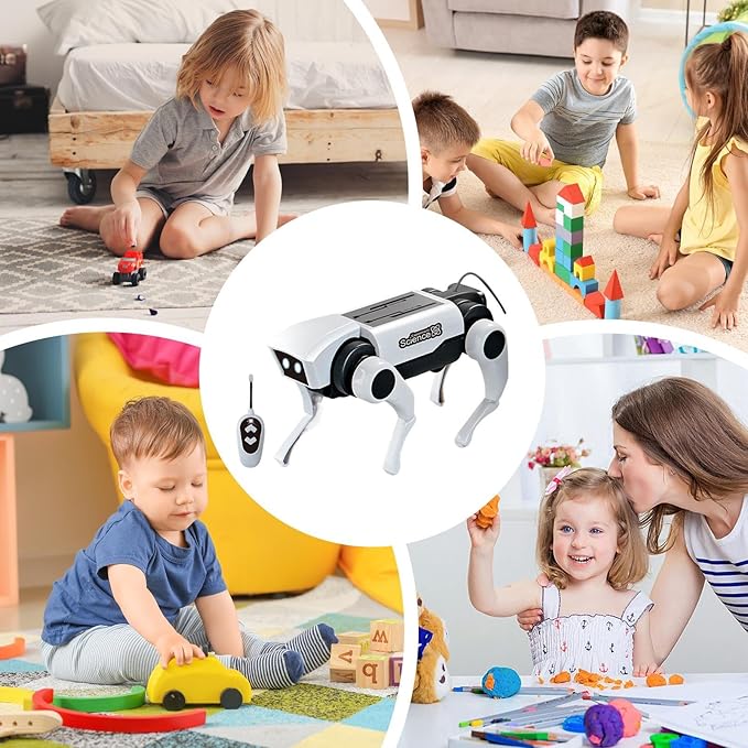 Robot Dog Toys - Kids Smart Robot Dog, Remote Control Robots Dogs, Learning Educational Kit Solar Interactive Toy | Robots Dogs Toys | for Adults Kids Boys Girls Birthday Holiday Parties