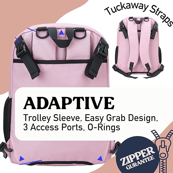 Fenrici Adaptive Backpack for Girls, Boys for All Abilities and Ages; Wheelchair Backpack with Adaptive Design; Perfect for Travel, School, and Everyday Adventure, Cool Pink