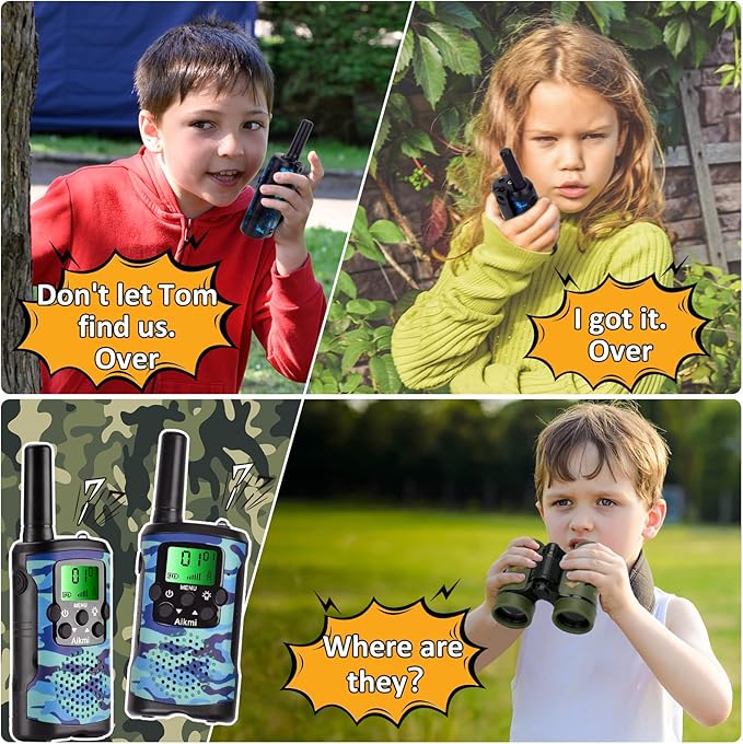 Walkie Talkies for Kids Toys for Boys Aged 5+ Outdoor Toys 2 Way Radio 22 Channel 3 Miles Range for Camp Hunt Adventure Game Birthday 6 7 8 9 10 Year Old Boys Gifts (Blue)