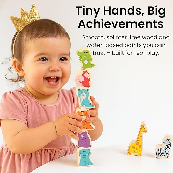 Safari Wooden Number Puzzle – 3 Year Old Girl Gifts, Educational Toys for 4 Year Old, Wooden Puzzles for Toddlers 3+, Learning for 3 Year Olds, Montessori Preschool Activities, Toddler Toys 3-5