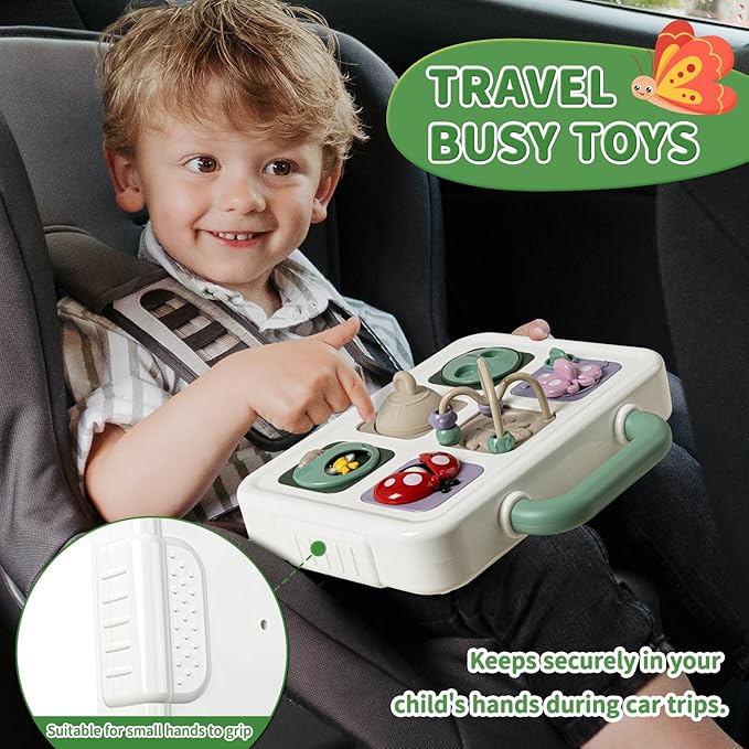 Baby Busy Board Cube, Toys for Boy Girl, Montessori Travel Toys for Toddlers, Learning Fine Motor Skills| Birthday Gifts for Infant Boys Girls