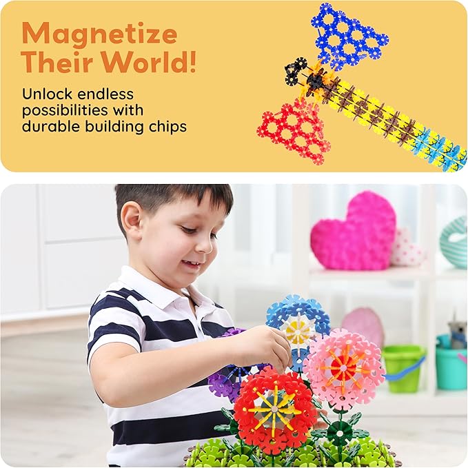 PicassoTiles Construction Building Chips Block 300 Piece Set Interlocking Plastic Disc STEM Learning Toy Creative Education Child Brain Development Play for Toddler Kids Boys Girls Ages 3 & Up PTF300