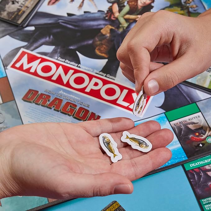 Monopoly DreamWorks How to Train Your Dragon Edition Board Game | Ages 8+ | 2 to 4 Players | 45 Mins. | Fun Family Games for Kids, Teens & Adults (Amazon Exclusive)