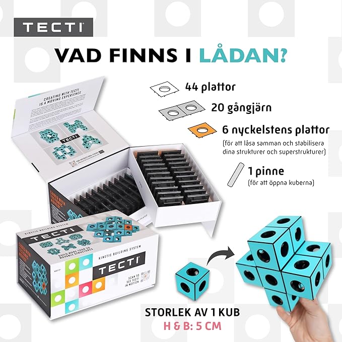 Kinetic Building System - Cubes with Seismic Moves - Consists of 3-Dimensional Interconnected Cubes - Build Over 50 Dynamic Structures - by Fun in Motion Toys