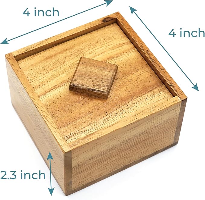 BSIRI Treasure Riddle Box Secret Box Brain Teaser Wooden Puzzle Boxes with Hidden Compartments Ideal Mystery Jewelry Box 3D Puzzle Lock Gift Card and Money Puzzle