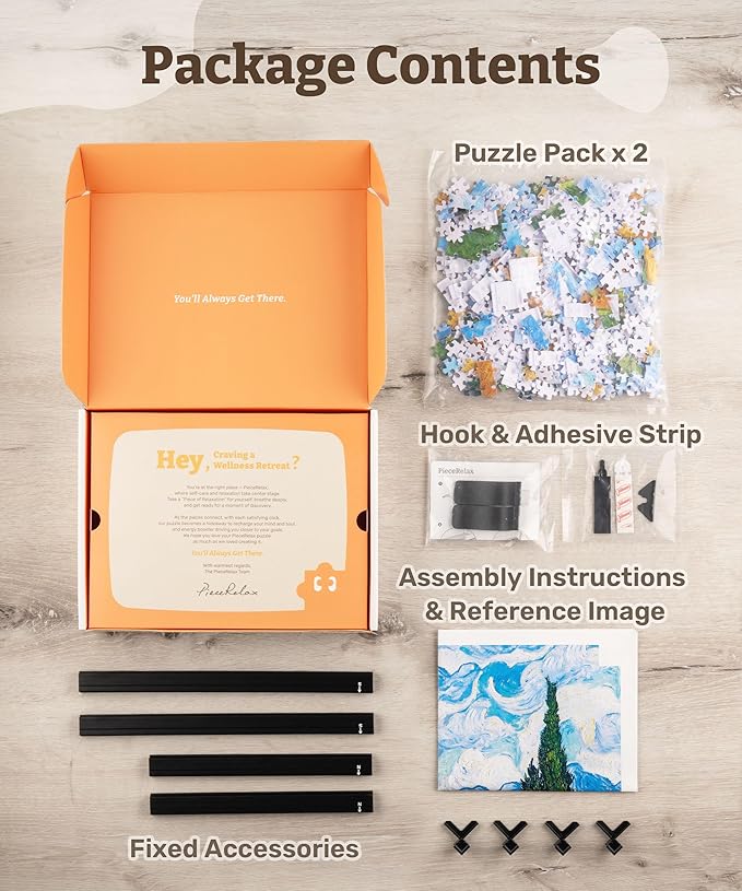 PieceRelax Puzzle Canvas Wall Art 366 Plastic Pieces for Adults - Hokusai - The Great Wave of Kanagawa - Unique Gift & Home Décor with Jigsaw Puzzle Artwork for Living Room Bedroom [HN1278]