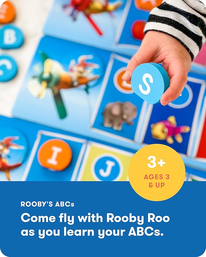 SimplyFun Rooby’s ABC’s - Pre-K Alphabet Game - Letter Recognition Game for Kids - Learn Both Uppercase and Lowercase Letters - 1 to 4 Players, Ages 3 & Up