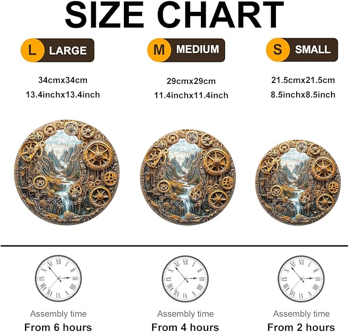 KAAYEE Wooden Puzzles for Adults, 3D Visual Effect City of Machinery Wooden Jigsaw Puzzle Unique Shape Wood Puzzle Adult, 3D Effect Flat Puzzle Birthday Family Game (M-11.4 * 11.4 in-200pcs)