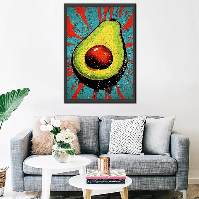 Tucocoo Avocado Jigsaw Puzzles for Adults 1000 Pieces, Fruit Pop Art Style Jigsaw Puzzle 27 x 20 inches Colorful DIY Craft Puzzles for Home Decoration Gifts, Family Puzzle Perfect for Game Nights