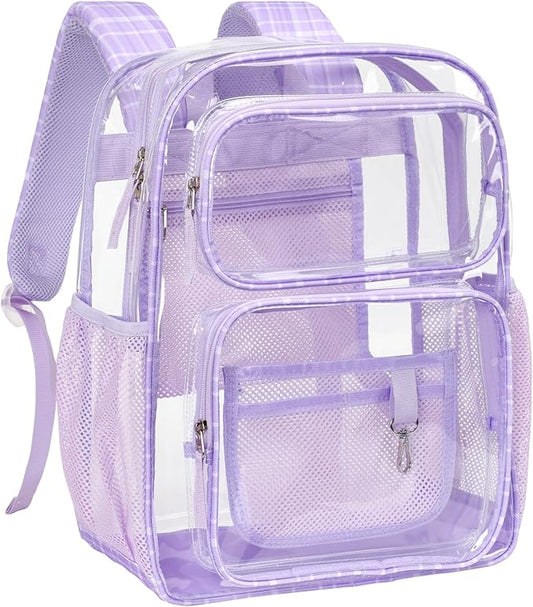 PACKISM Clear Backpack for School - 17 inch Large Heavy Duty Clear Bookbag, See Through PVC Backpacks (for age 12 above)