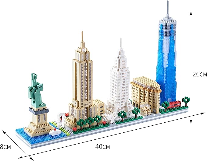 New York Skyline Building Set - 3452pcs | Challenging & Detailed Architecture for Adults & Teens