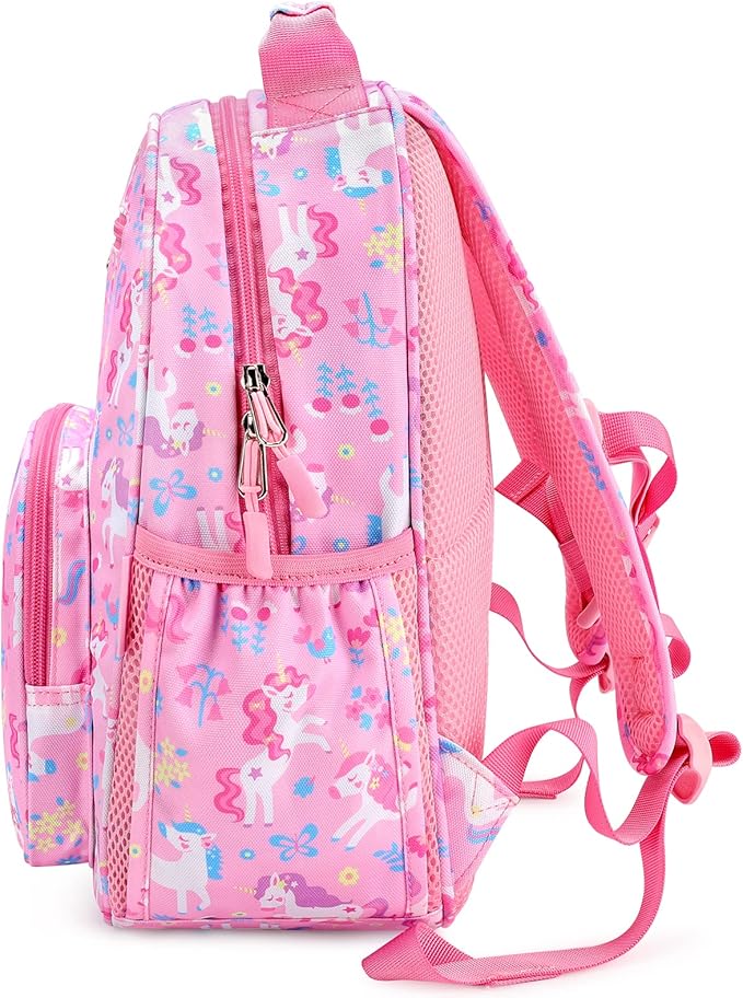 mibasies Girls Backpack 5-8: Lightweight Kids Backpacks for Girls - Girl Bookbag for Elementary School - Flower Unicorn