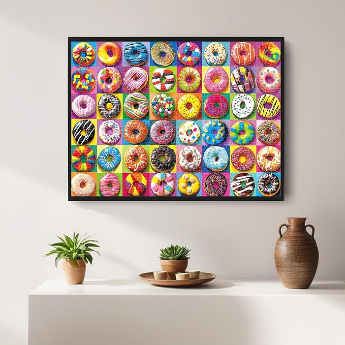 ALL4JIG Doughnut Fun Jigsaw Puzzles for Adults and Kids, 500 Pieces, 19" x 14", Christmas Secret Santa Gift, White Elephant Gifts, Number Partitioned for Easy Solving