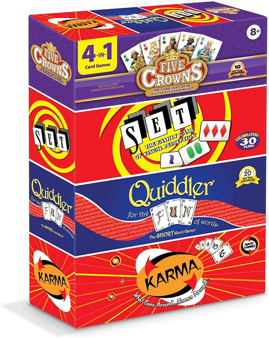 PlayMonster Five Crowns 4 Pack Bundle Card Games for Kids
