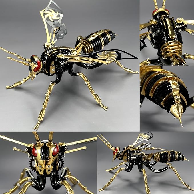 3D Metal Puzzles for Adults, Mechanical Wasp Model Kits Building Blocks, The Northern Giant Hornet, Difficult DIY for Assembly, Birthday Gifts for Men