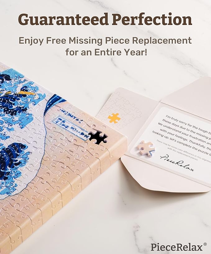 PieceRelax Puzzle Canvas Wall Art 366 Plastic Pieces for Adults - Vincent Van Gogh - The Starry Night - Unique Gift & Home Décor with Jigsaw Puzzle Artwork for Living Room Bedroom [HN1306]