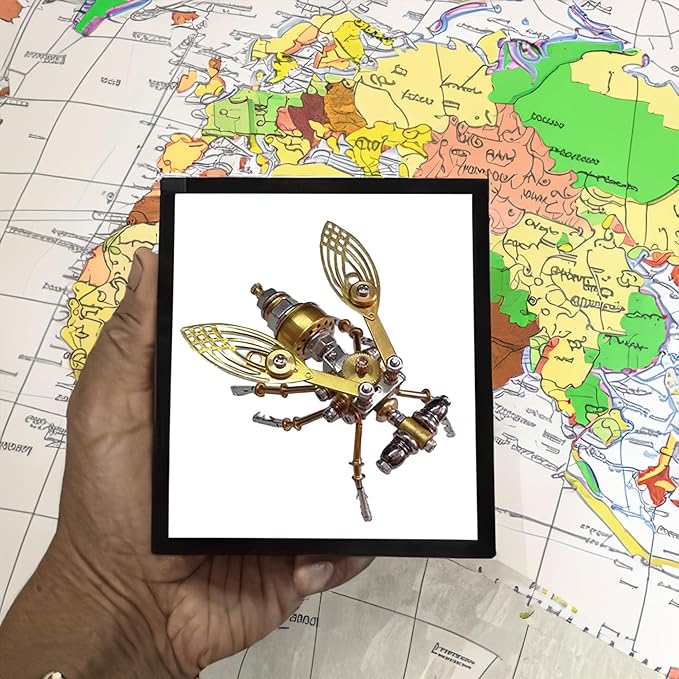 Steampunk Metal Insect Bug Sculpture Mechanical Insect Clockwork 3D Steampunk Metal Puzzle Kits for Adults (Drosophila melanogaster)