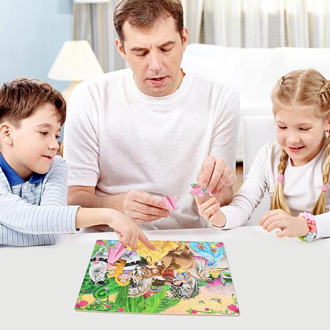 Puzzles for Kids Ages 4-8 100 Pieces Jigsaw Puzzles for Boys and Girls Educational Learning Puzzles in Metal Box