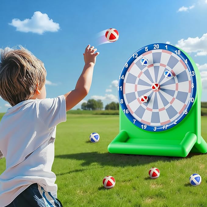 iPlay, iLearn Kids Fun Dartboard Outdoor Toys, Inflatable Dart Board Toss Game, Toddler Backyard Lawn Yard Play, Cool Indoor Family Party Birthday Gift for Ages 3 4 5 6 7 8 Boys Girls Children Teens