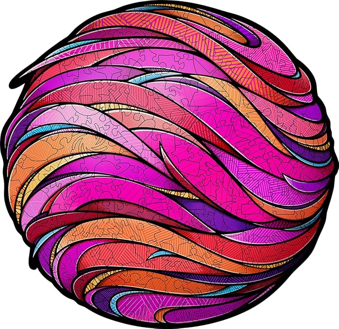 Wooden Puzzle Pink Planet M - A 215-Piece Journey Through Space Designed Exclusively for Adults - Uncover The Mysteries of The Cosmos in Every Piece