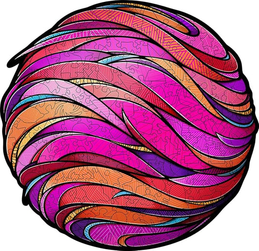 Wooden Puzzle Pink Planet M - A 215-Piece Journey Through Space Designed Exclusively for Adults - Uncover The Mysteries of The Cosmos in Every Piece