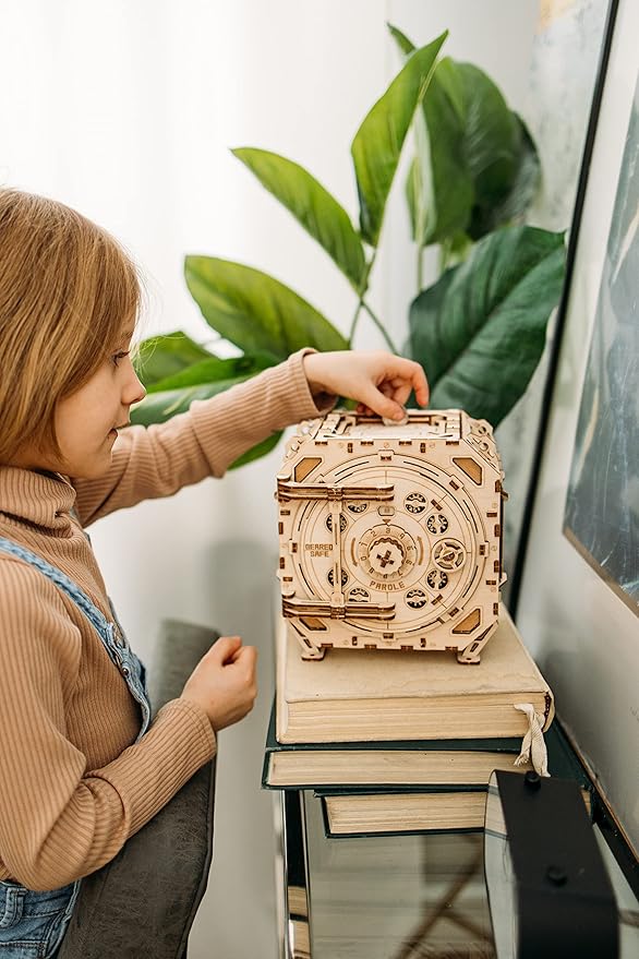 Wood Trick Safe Wooden Model Kit for Adults to Build - DIY Locker Puzzle Box with Combination - Mechanical - Store Your Precious Items - Heavy Duty Design - 3D Wooden Puzzles for Adults