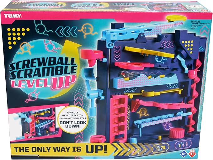 Screwball Scramble Level Up Kids Board Game- Timed Marble Run Obstacle Course Kids Games - Holiday Toys and Christmas Games - Toddler Ages 5 Years and Up