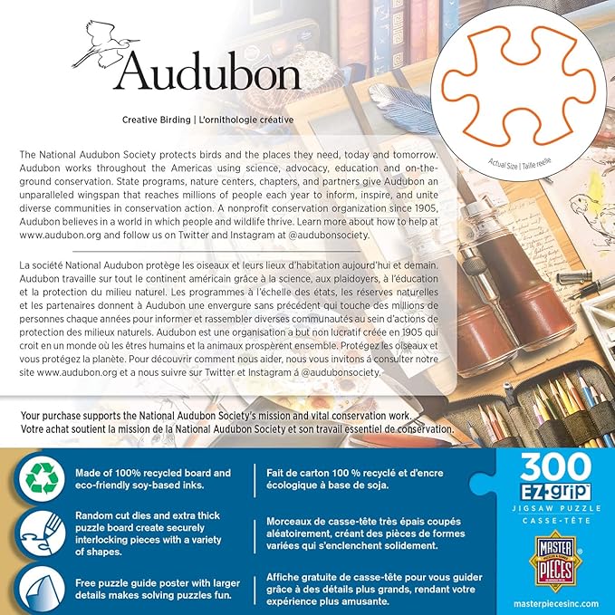 MasterPieces 300 Piece EZ Grip Jigsaw Puzzle - Creative Birding - 18"x24"