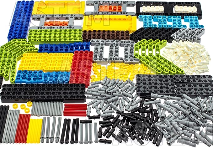 422 Technic Replacement Building Blocks - Regular-Sized Mechanical Parts - Include Brick, Bush, Technic Pin - Random Color