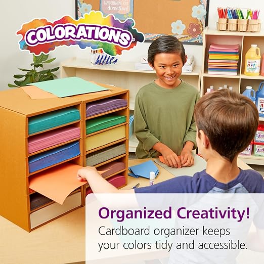 Colorations Lightweight Construction Paper with Organizer - 2200 Sheets - 9" x 12", Assorted Colors, Bulk Arts and Crafts Supplies, Classroom Must Haves