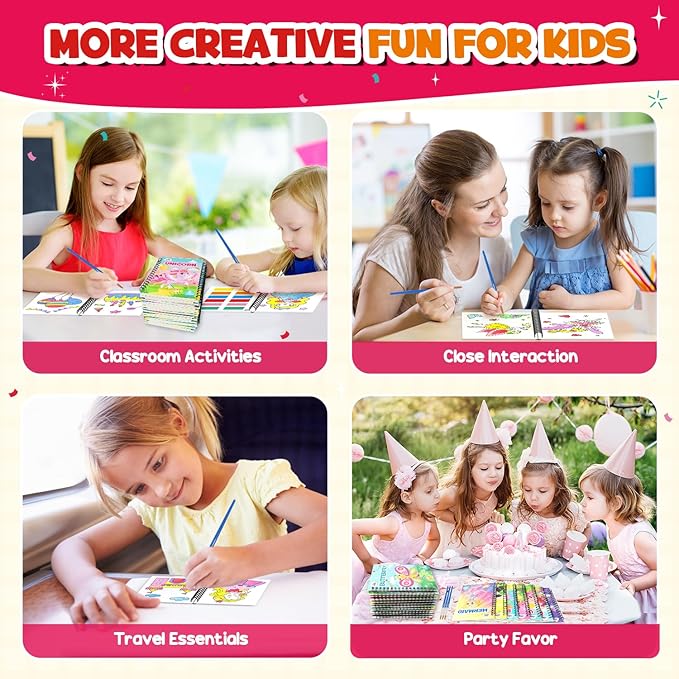 ZMLM 24 Water Coloring Books for Kids Party Favors - Bulk Mini Coloring Books for Kids Ages 4-8,Small Birthday Goodie Bag Stuffers School Teacher Return Gift Art Crafts Classroom Prizes (Girl)