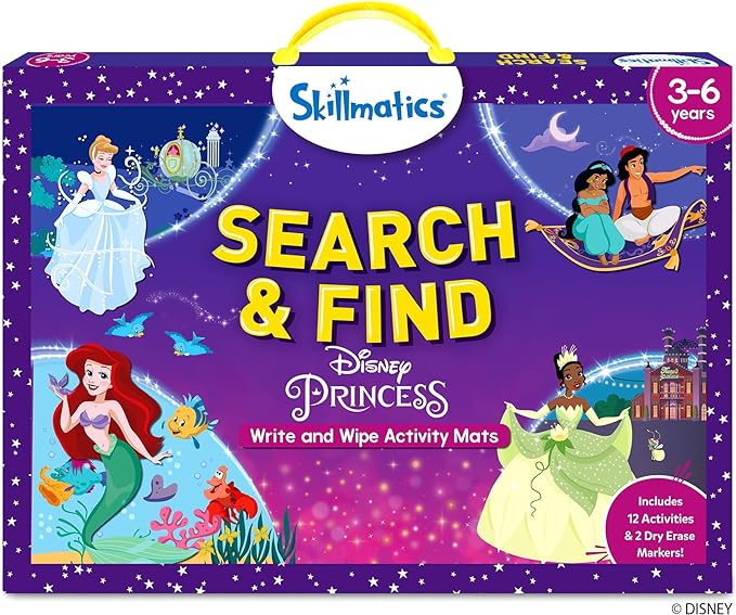 Skillmatics Search and Find Disney Princess Educational Game - Reusable Preschool Learning Activities, Perfect for Toddlers & Kids Who Love Toys, Art & Crafts, Gifts for Boys & Girls Ages 3, 4, 5, 6
