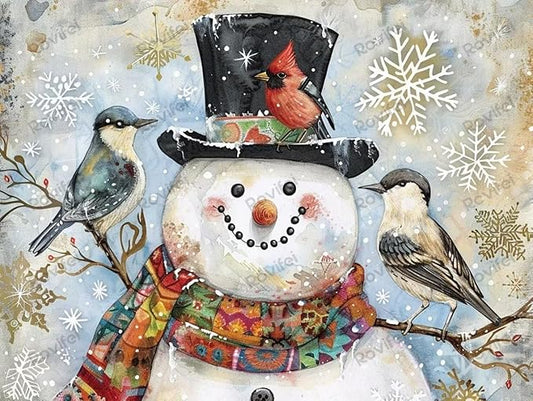 Puzzles for Adults 300 Pieces, DIY Gentle Smiling Snowman Puzzles, Matte Finish & Eco-Friendly Wooden Puzzles - for Home Decor Room Decor Wall Decor - Funny Creative Gifts 16x11 Inch