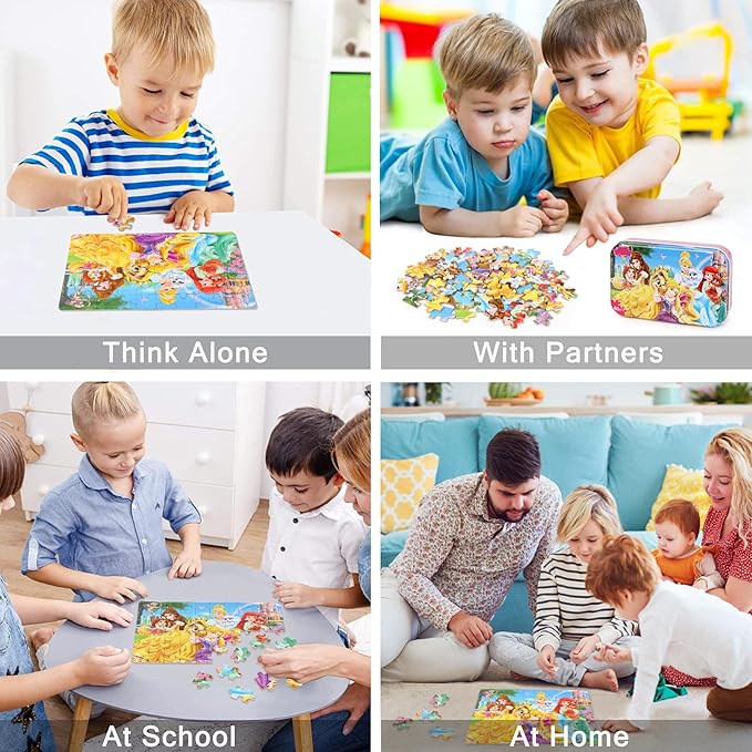 LELEMON Puzzles for Kids Ages 4-6, 60 Piece Puzzles for Kids Ages 3-5 in a Metal Box, Educational Jigsaw Puzzles Childrens Puzzle Games Puzzle Toys for Girls and Boys