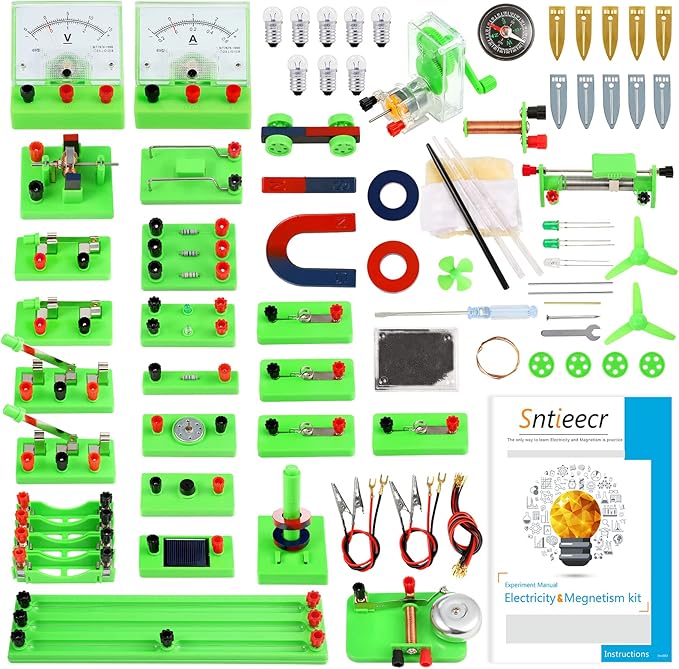 Sntieecr Science Magnetism Kit for Kids, Electric Circuit Kit for Kids, Stem Science Experiment Discovery Circuit Board Kit for Students Learning Starter
