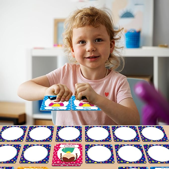 72 PCS Emotions Matching Game, 36 Pairs Feelings Memory Matching Cards Emotional Learning Activities Calm Down Corner Supplies for Baby Toddler Pre-K Preschool Kindergarten Autism ADHD