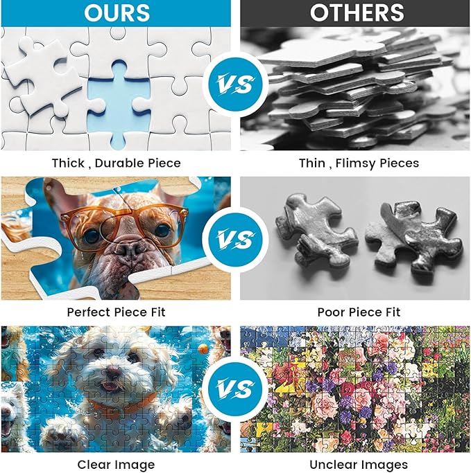 500 Piece Puzzle for Adults, Funny Puppy Animal Jigsaw Puzzles, Fun Cool Silly Puzzle with Underwater Dogs, 500 Pieces Birthday Party for Family Kids and Adults Funny Puzzle for Adults, 20.5×15 in