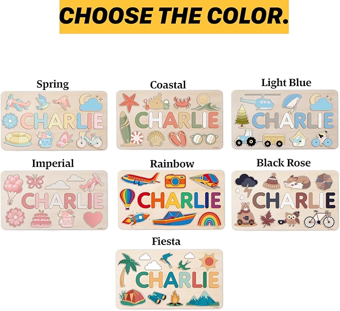 Personalize Busy Board, Name Puzzle,1 Year Old Girl and Boy Kid Gifts, Customized Baby Gift, Montessori Educational Name Toy, Wood Puzzle 1-3