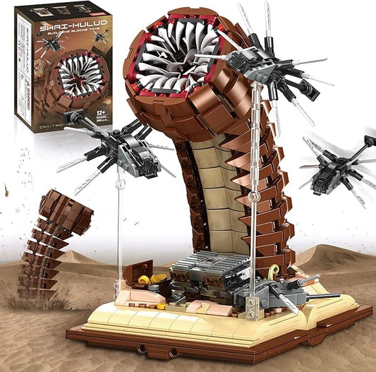 Sandworm Monster Building Blocks for Adults, Equipped with Suspended Ornithopter Building Set for Boy 8-12, Classic Movie Construction Building Blocks Toy for Movie Fans, 1688Pcs
